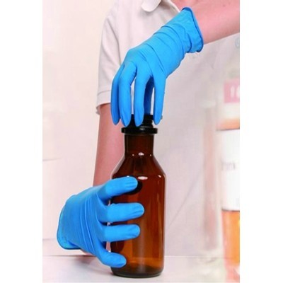 119314: Gants à usage unique en latex - non poudrés - BLEU - 100 pièces - EXTRA LARGE