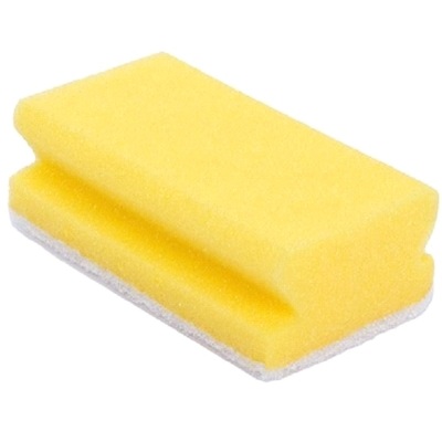 130580: Éponge à récurer synthétique - 13 x 7 cm - JAUNE/BLANC - 5 pièces