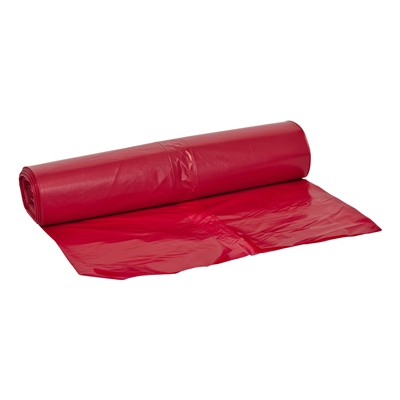 710114: Sac BD - 70 x 110 cm - T45 - 115 l - ROUGE - rouleau 25 pièces