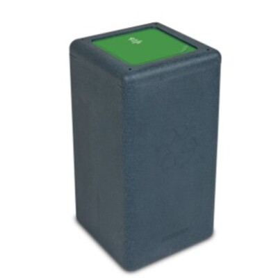 750096: Bomabin Select Brick - 65 l - NOIR - couvercle fermé VERT