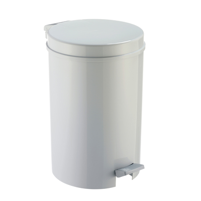 650347: Poubelle à pédale en plastique - 12 l - BLANC