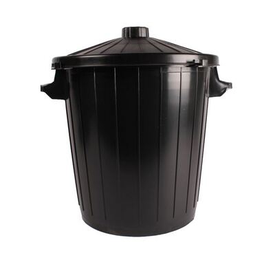 625080: Tonneau en plastique avec couvercle - 50 l - NOIR