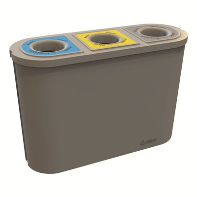 750402: Bomabin Collect Trio - 3 compartiments - GRIS