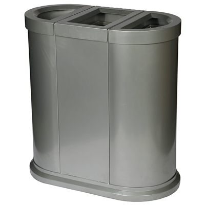 751372: Ilot central pour tri des déchêts Tris - 150 l (40/70/40 l) - ARGENT
