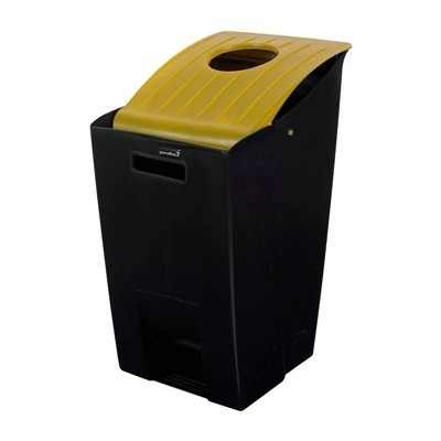 754404: Corbeille noire R14000 couvercle beige avec orifice