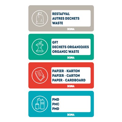 762361: Étiquettes de tri sélectif pour poubelle Box