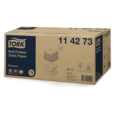 779059: Tork Premium Toilet Paper Folded Soft 2ply 19x11cm 30x252pcs - 114273