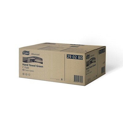 771222: Tork Advanced Hand Towel Green C-Fold - 2 plis - 31 x 25 cm - 20 x 120 pièces - 290280