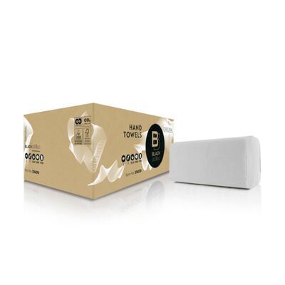 773016: Essuie-mains Singlefold Satino Black - tissu recyclé - 2 plis - 23 x 25 cm - NATUREL - 3200 pièces - 160803/274571/274570