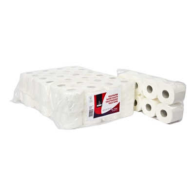 773662: Papier Toilette - tissu pur - 3 plis - 250 feuilles - gaufré - BLANC - 64 rouleaux (8x8)