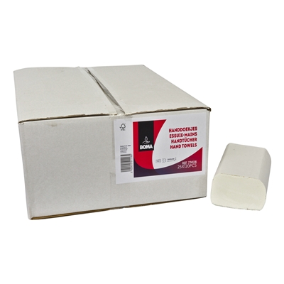 774128: Essuie-mains mains multifold - pur tissu - 2 plis - 32 x 21 cm - BLANC - 3000 pièces (25x120)