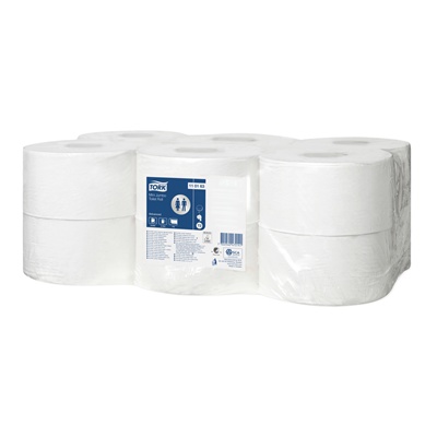 779328: Tork Advanced Toilet Paper Mini Jumbo Roll - 1 ply - 240 m x 10cm - 12 pièces (T-Tork Mini Std ) - 110163