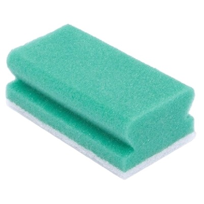 Éponge à récurer synthétique - 13 x 7 cm - VERT/BLANC - 5 pièces