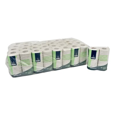 Traditional toilet paper - recycled tissue - 2 ply - 200 sheets - waffled - WHITE - 64 rolls (16 x 4)