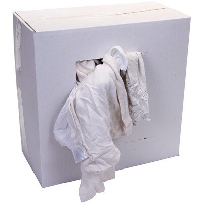 Chiffon de polissage - coton - BLANC - boîte de 10 kg