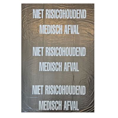 HD zak - 70 x 110 cm - T30 - 115 l - GRIJS - rol 25 stuks met opdruk NIET RISICOHOUDEND MEDISCH AFVAL