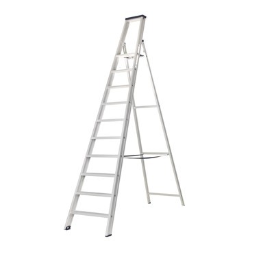 Industrial step ladder - 9 + 1 rungs - 2.50 m - 16 kg