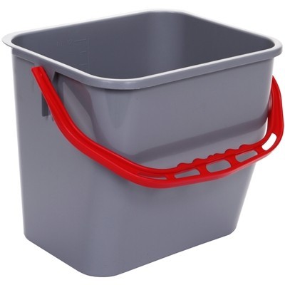 Seau - 12 l - GRIS - anse ROUGE