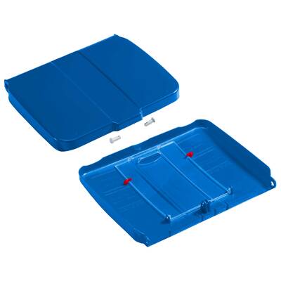 Couvercle pour bac de 120 l pour SystemCar - avec support pour plan de travail - BLEU