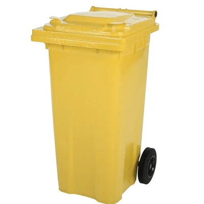 Conteneur mini avec 2 roues - 140 l - JAUNE