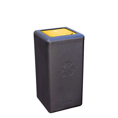 Bomabin Select Brick - 65 l - NOIR - couvercle fermé JAUNE