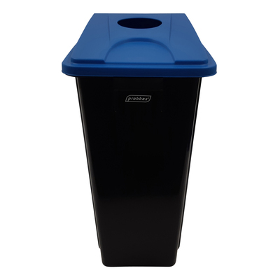 Bomabin Select Flat avec couvercle pour bouteilles - 60 l - NOIR - couvercle BLEU