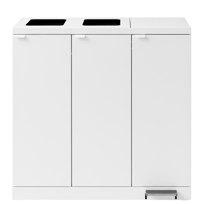 Bomabin Select Bica - 3 x 65 l - BLANC - ouvert/ouvert/pédale