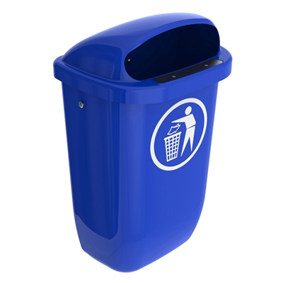 Poubelle métal 50 L BLEUE