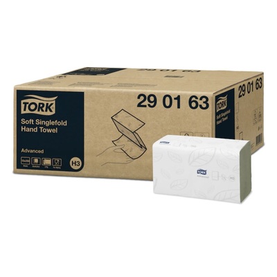 Tork Advanced Singlefold handdoeken - 2 laags - 23 x 24,8 cm - 15 x 250 stuks - WIT - 290163