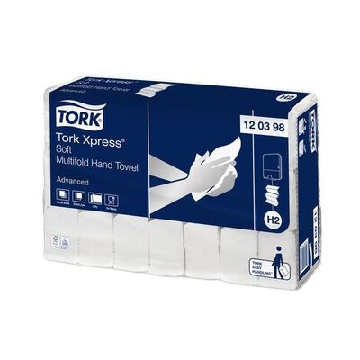 Tork Xpress Essuie-mains interfoliés Doux - 2 plis - 25.5 x 21.2 cm - 21 x 180 pièces - 120398