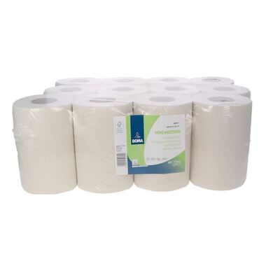 Mini Centerfeed Multirol - tissu recyclé - 1 pli - 120 m x 20 cm - BLANC - 12 rouleaux