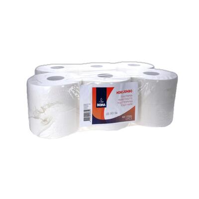 Mini Jumbo toilet paper - virgin tussie - 2 ply - 180 m - WHITE - 12 rolls
