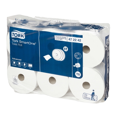 Tork SmartOne Advanced toilet paper - 2 ply - 1150 sheets - 207 m x 13,5 cm - WHITE - 6 rolls - 472242