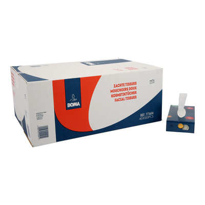 Facial Tissue - 2 plis - 21 x 21 cm - 40 x 100 pièces