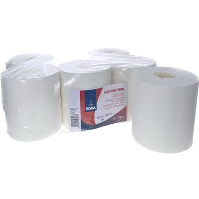 Midi Centerfeed Multirol - tissu pur - 1 pli - 280 m x 20 cm - BLANC - 6 rouleaux