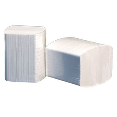Single sheet toilet paper - recycled tissue - 2 ply - 250 sheets - WHITE - 32 bundles