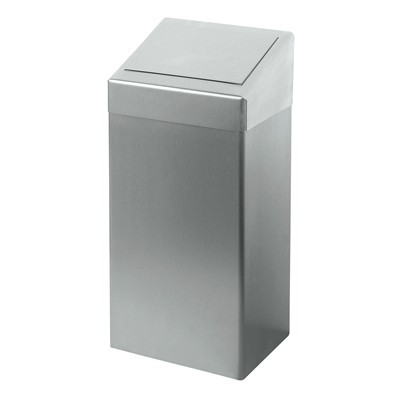 Poubelle avec couvercle à pousser - 50 l - INOX