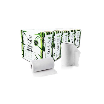 Kitchen roll - bamboo tissue - 2 ply - 100 sheets - waffled - WHITE - 5 x 2 rolls - Cheeky Panda
