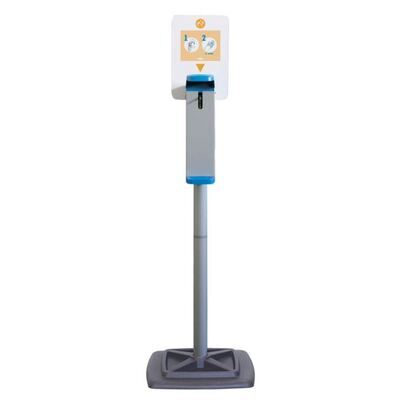 Station d'hygiène des mains Doria - colonne + distributeur rechargeable au coude - 1000 ml