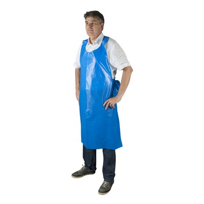 Disposable apron - 80 x 125 cm - 20 µm - BLUE - pack of 100