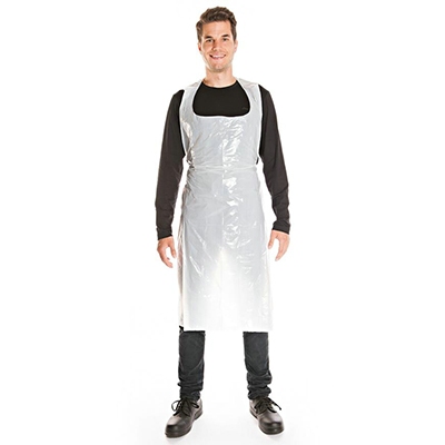 Disposable apron - 80 x 125 cm - 20 µm - WHITE - pack of 100
