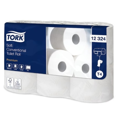 Tork Soft Conventional Toilet Paper Roll - 2 plis - 396 coupons - BLANC - 42 rouleaux (7x6) - 12324