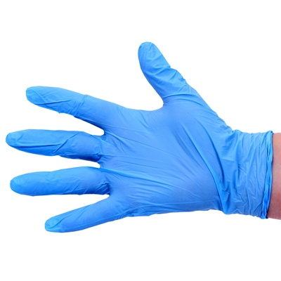 119318: Gants à usage unique en nitrile - non poudrés - BLEU - 100 pièces - EXTRA LARGE