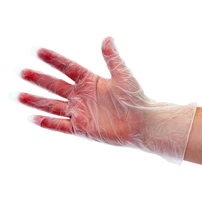 119321: Gants à usage unique en vinyle - non poudrés - BLANC - 100 pièces - SMALL
