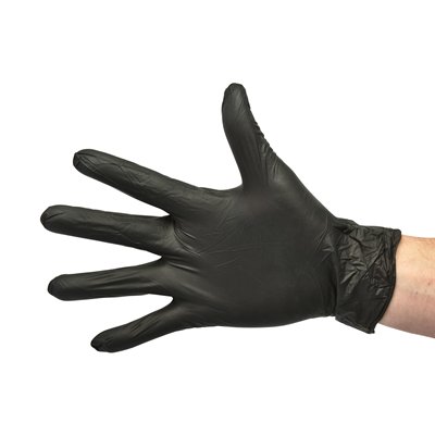 119427: Gants à usage unique en nitrile extra strong - non poudrés - NOIR - 100 pièces - LARGE