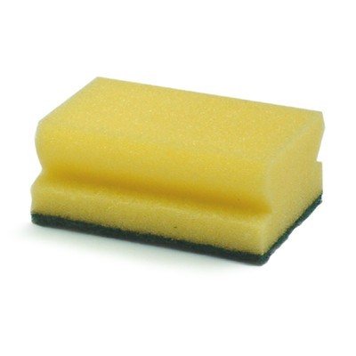 130490: Éponge à récurer avec poignée Fabel - 10 x 7 cm - JAUNE/VERT