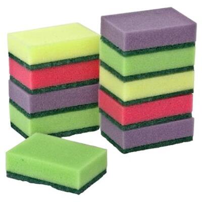 131485: Éponge à récurer colorée - paquet 10 pièces