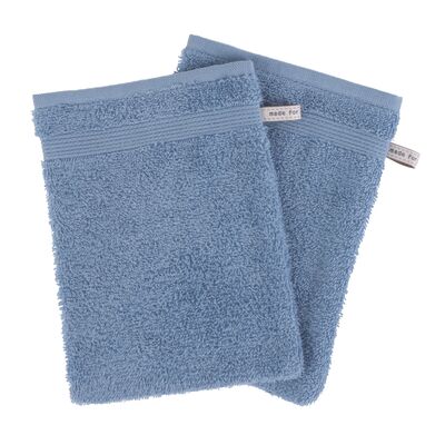 230000: Gant de toilette - 15 x 22 cm - BLEU - 2 pièces