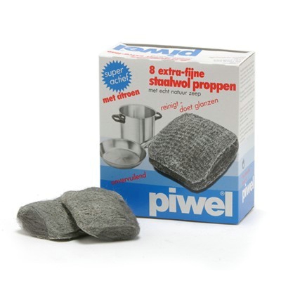 260028: Tampons en laine d"acier imprégnés de savon - 8 pièces