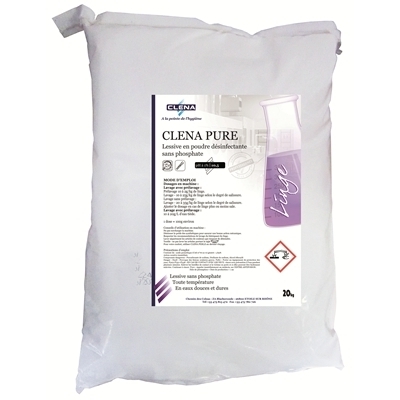 300251: CLENA Pure - lessive poudre désinfectante - sac 20 kg (FR: 55672)